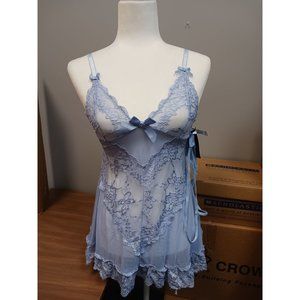Baby Doll Nightie With Thong Blue Size Large Fashion Nova NWT